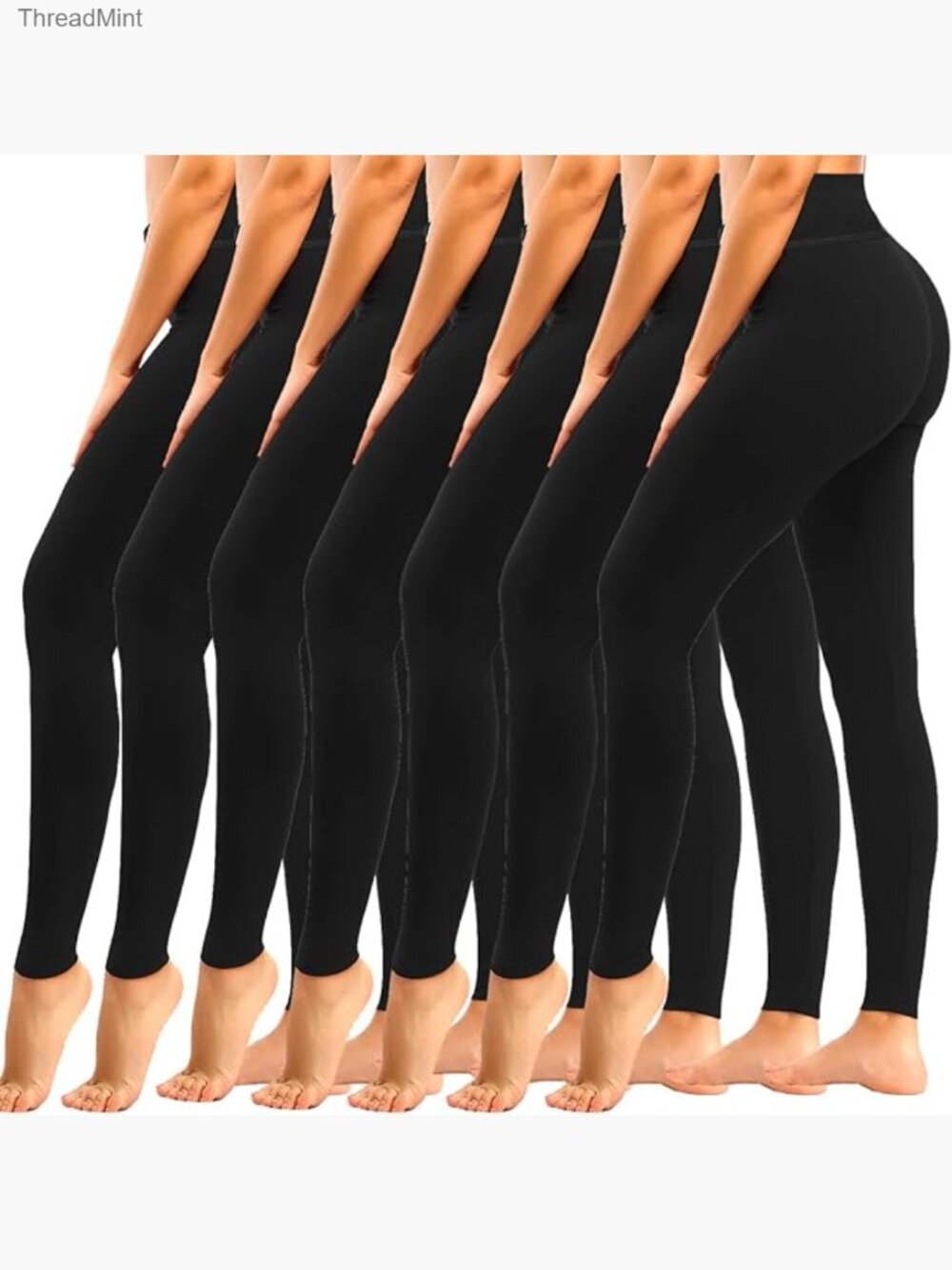 7 Pack High Waisted Leggings Tummy Control Workout Yoga Pants Full Length Capri